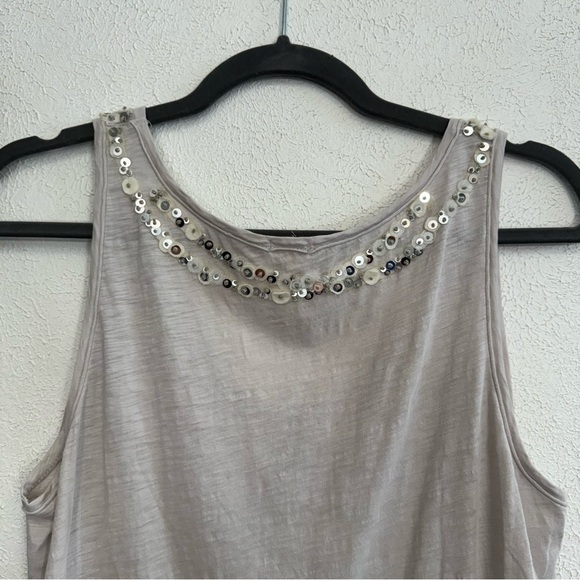 J. Crew Grey Marled Sequin Embellished Tank Top Size Large - Picture 6 of 7